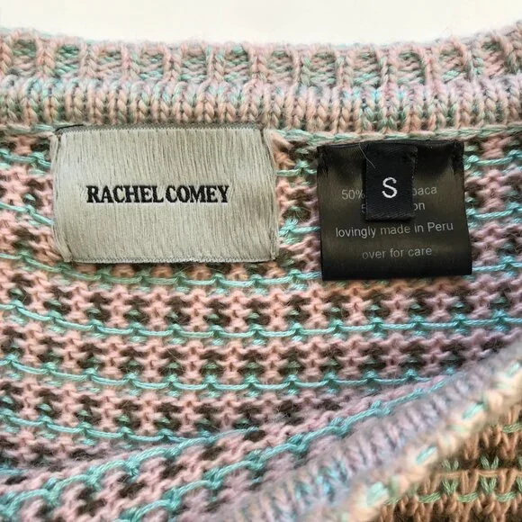 Rachel Comey Prescot Sweater Womens Small Blue Pink Crew Neck Alpaca Cotton Knit - Picture 5 of 10